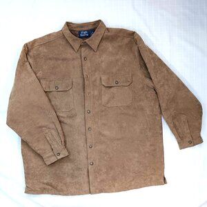 High Sierra Men’s Tan Faux Suede Jacket Quilted Lining Size XXL